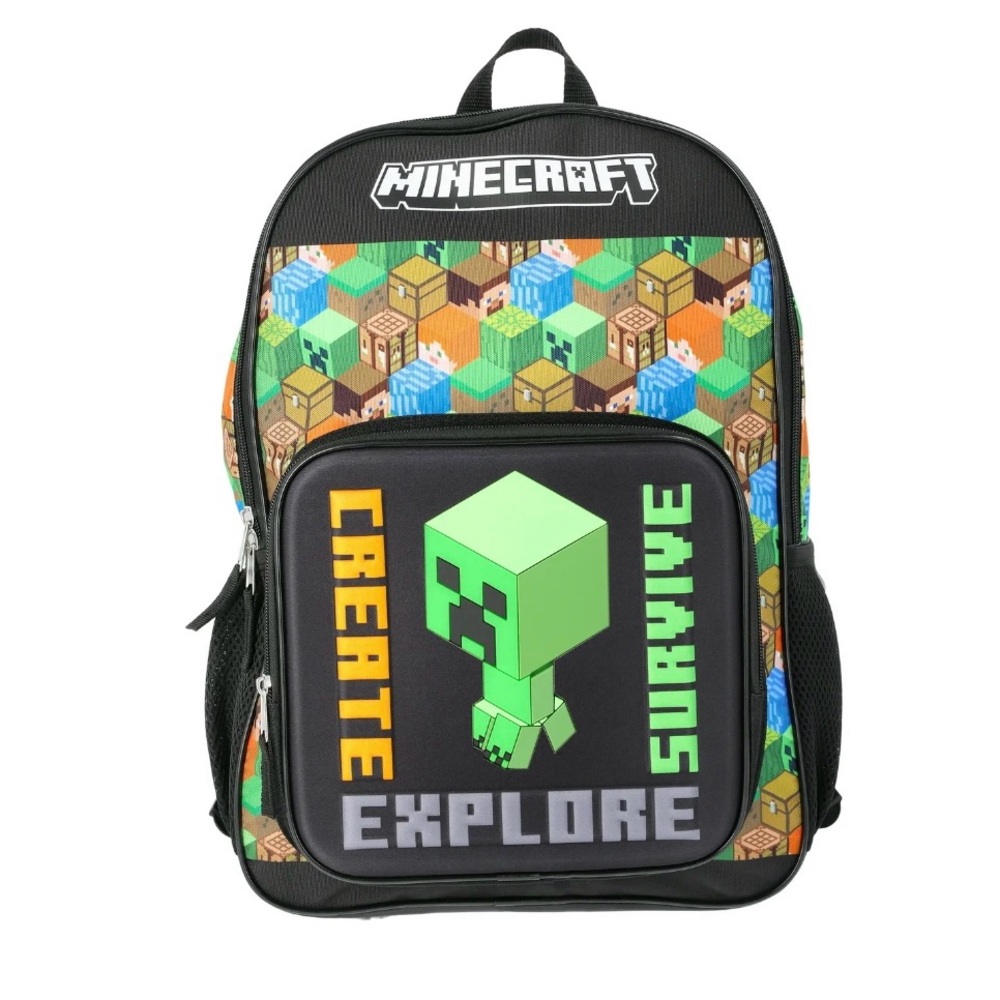 Minecraft Backpack with Creeper Design Kids W